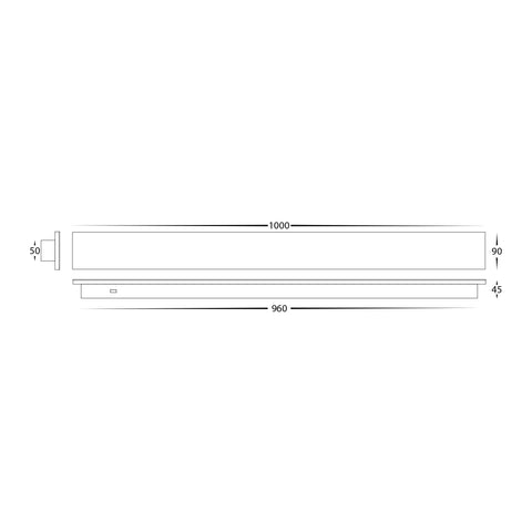 Barline Shadow Aluminium White 1000mm Wall Light - HV3574T-WHT