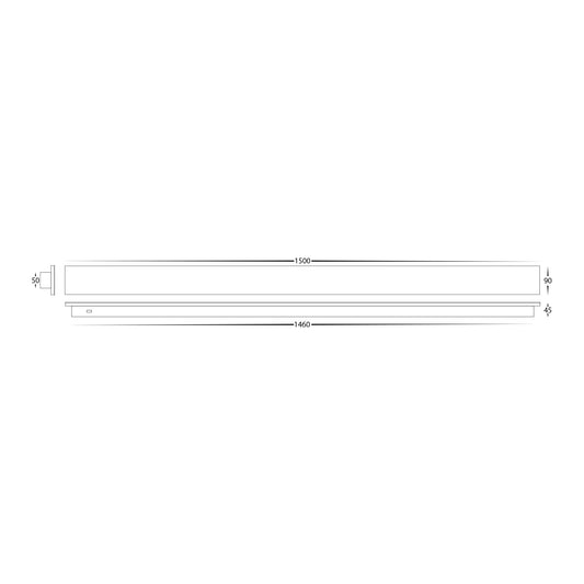 Barline Shadow Aluminium Black 1500mm Wall Light - HV3576T-BLK