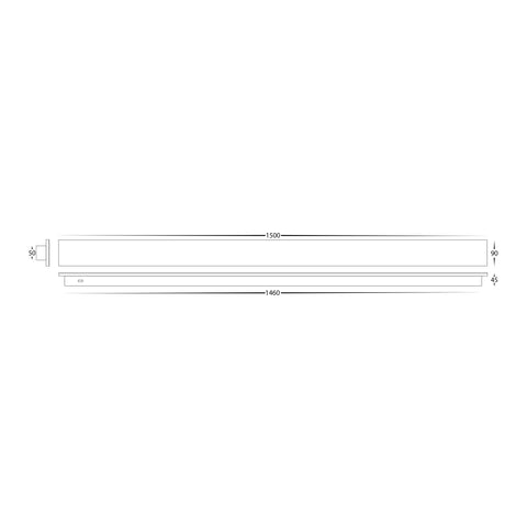 Barline Shadow Aluminium Black 1500mm Wall Light - HV3576T-BLK-24V
