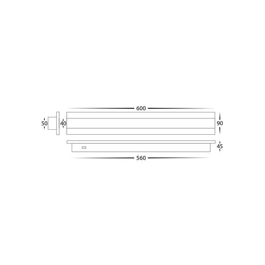 Barline Aluminium White 600mm Wall Light - HV3582T-WHT