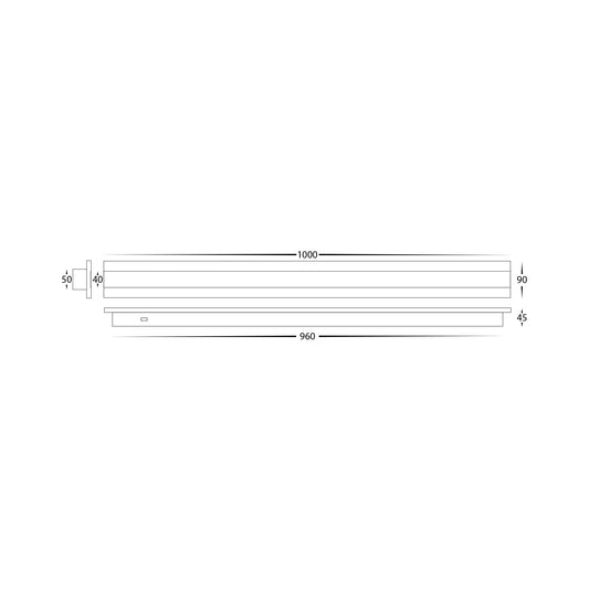 Barline Aluminium Black 1000mm Wall Light - HV3584T-BLK