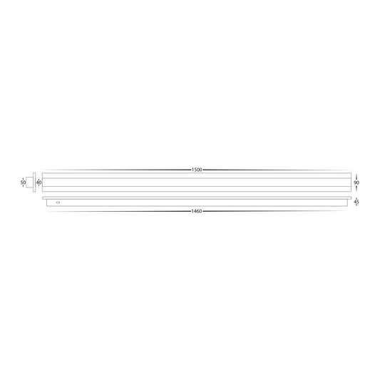 Barline Aluminium Black 1500mm Wall Light - HV3586T-BLK-24V
