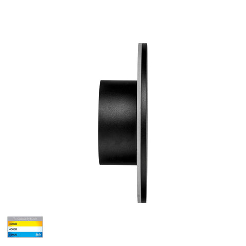Halo Black TRI Colour LED Wall Light - HV3591T-BLK