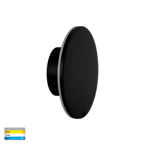 Halo Black TRI Colour LED Wall Light - HV3591T-BLK