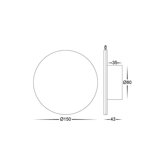Halo Black RGBW LED Wall Light - HV3591RGBW-BLK