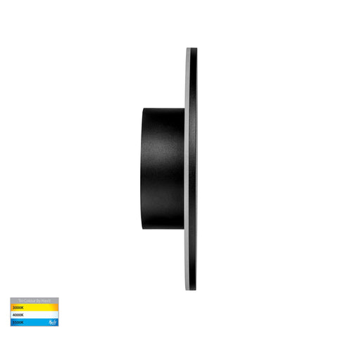 Halo Black TRI Colour LED Wall Light - HV3592T-BLK-12V