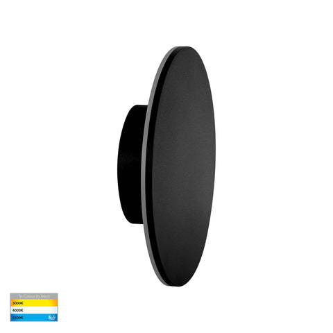 Halo Black TRI Colour LED Wall Light - HV3592T-BLK-12V