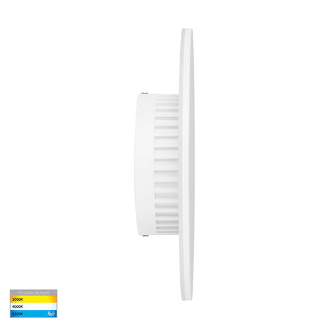Halo White TRI Colour LED Wall Light - HV3593T-WHT-12V
