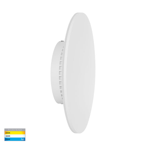 Halo White TRI Colour LED Wall Light - HV3593T-WHT