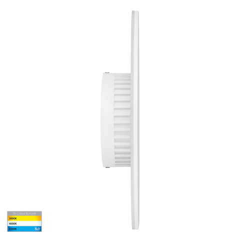 Halo White TRI Colour LED Wall Light - HV3594T-WHT