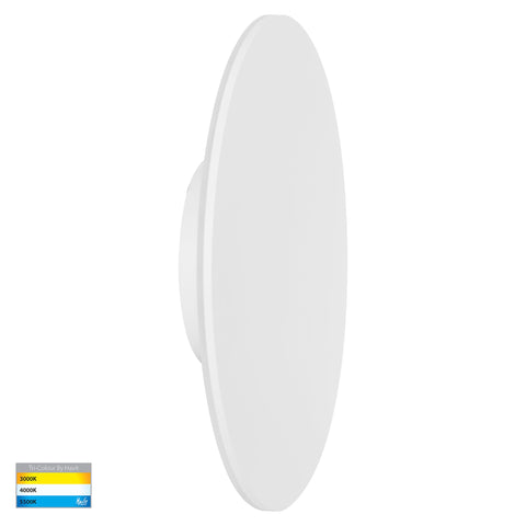 Halo White TRI Colour LED Wall Light - HV3594T-WHT