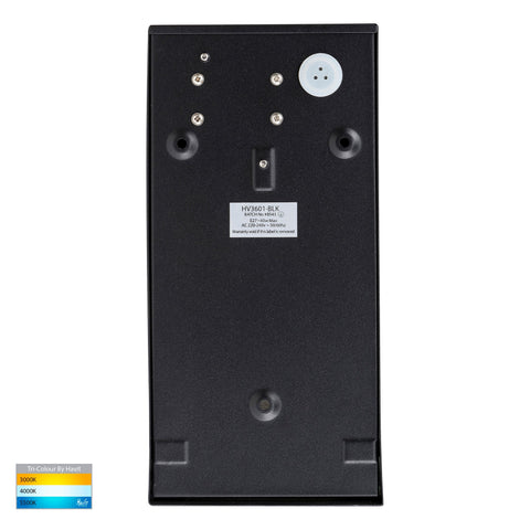 Taper Black TRI Colour LED Wedge Wall Light - HV3601T-BLK