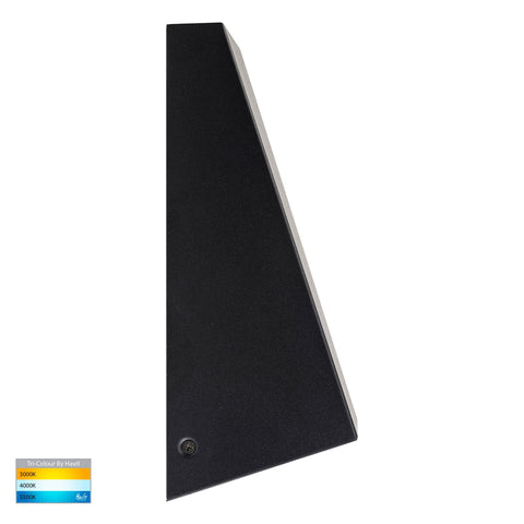 Taper Black TRI Colour LED Wedge Wall Light - HV3601T-BLK