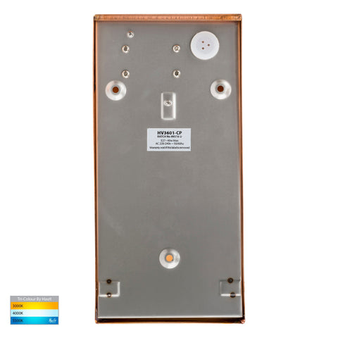 Taper Copper TRI Colour LED Wedge Wall Light - HV3601T-CP