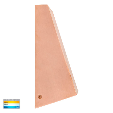 Taper Copper TRI Colour LED Wedge Wall Light - HV3601T-CP