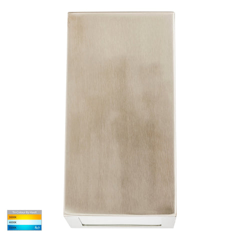 Taper 316 Stainless Steel TRI Colour LED Wedge Wall Light - HV3601T-SS316
