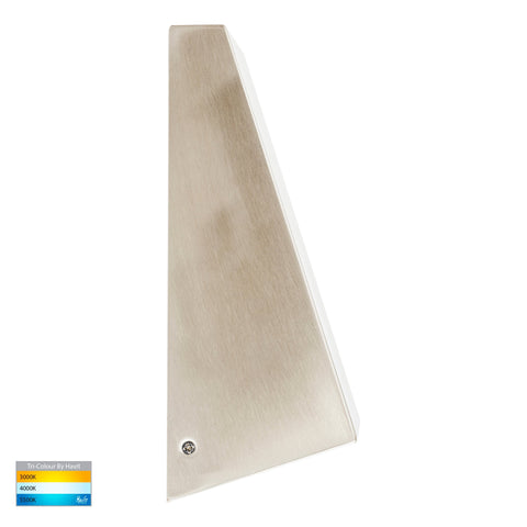 Taper 316 Stainless Steel TRI Colour LED Wedge Wall Light - HV3601T-SS316