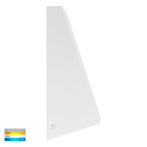 Taper White TRI Colour LED Wedge Wall Light - HV3601T-WHT