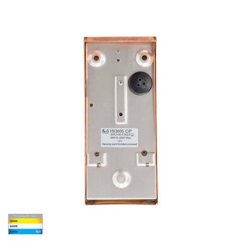 HV3605T-CP -Taper Copper TRI Colour LED Wedge Wall Light - HV3602T-CP