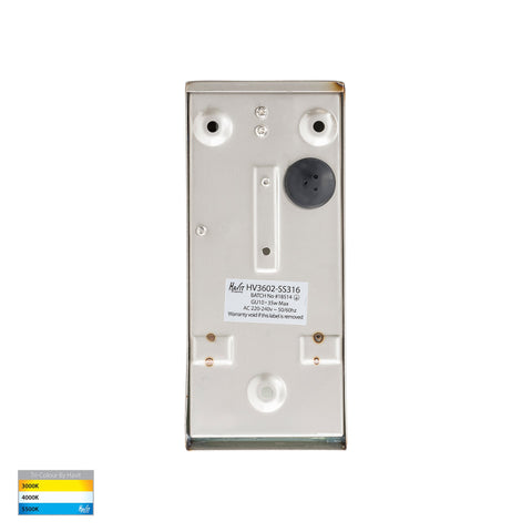 HV3605T-SS316 -Taper 316 Stainless Steel TRI Colour LED Wedge Wall Light - HV3602T-SS316