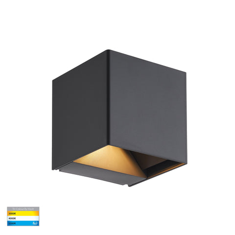 Celes Polycarbonate Black Square Up & Down Wall Light - HV3611T-BLK