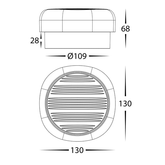 Lasi Aluminium White Wall Light - HV3619W-WHT