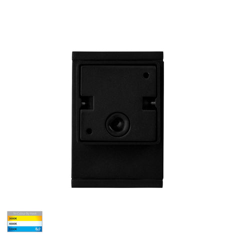 Quadru Square Black TRI Colour Fixed Down LED Wall Light - HV3623T-BLK