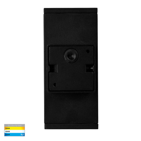 Quadru Square Black TRI Colour Up & Down LED Wall Light - HV3624T-BLK