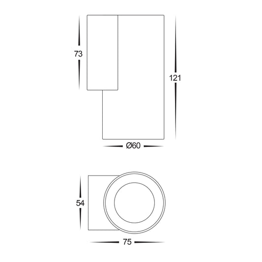 HV3625T-BLK- Aries 316 Stainless Steel Black Down LED Wall Light - HV3625T-BLK