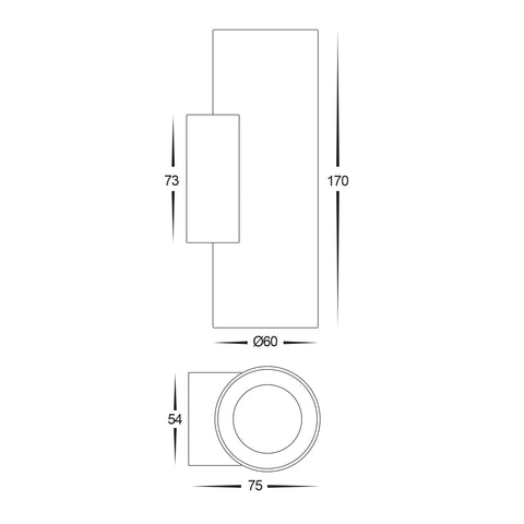 Aries Antique Brass LED Up & Down Wall Light - HV3626T-AB
