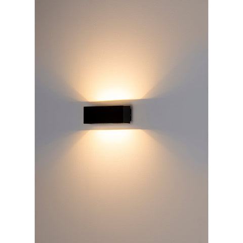 Blokk Black Up & Down LED Wall Light - HV3639T-BLK