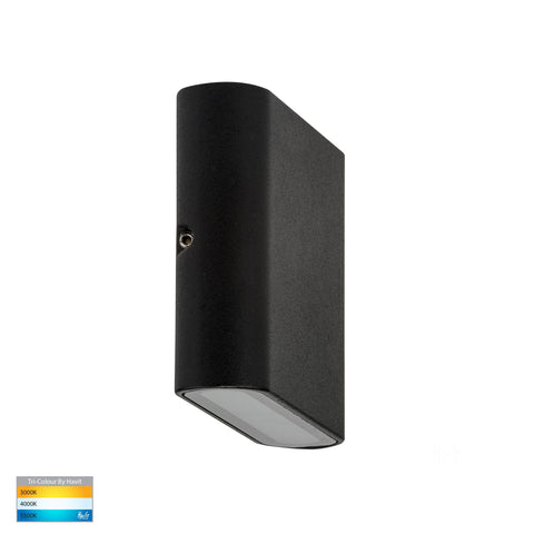 Lisse Black Up & Down TRI Colour LED Wall Light - HV3642T-BLK-12V