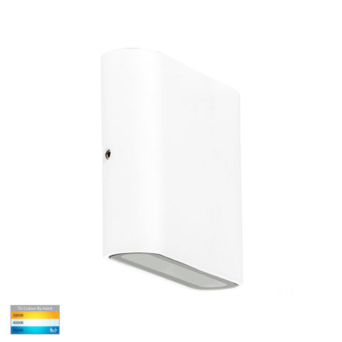 Lisse White Up & Down TRI Colour LED Wall Light - HV3642T-WHT-240V