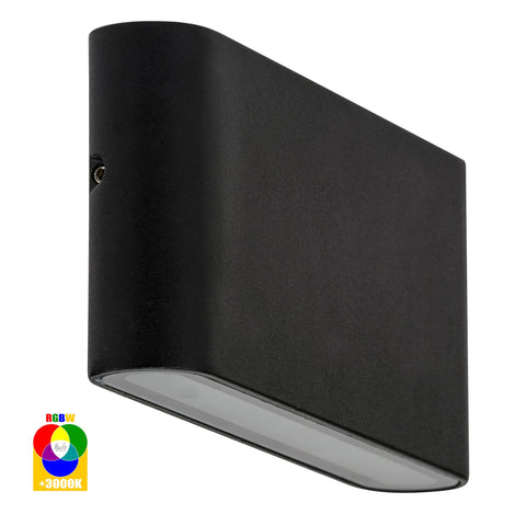 Lisse Black Fixed Down RGBW LED Wall Light - HV3643RGBW-BLK