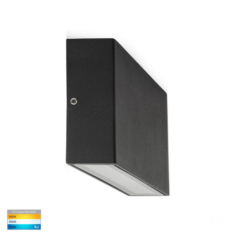 Essil Black Fixed Down LED Wall Light - HV3645T-BLK-240V