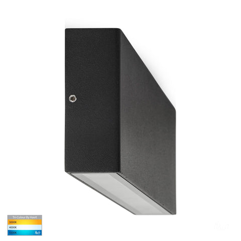 Essil Black Fixed Down LED Wall Light - HV3647T-BLK-240V