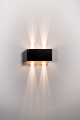 Versa Black Square Up & Down Wall Light - HV36582T-BLK-SQ