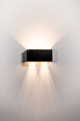 Versa Black Square Up & Down Wall Light - HV36582T-BLK-SQ
