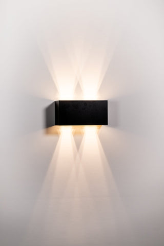 Versa Black Square Up & Down Wall Light - HV36582T-BLK-SQ