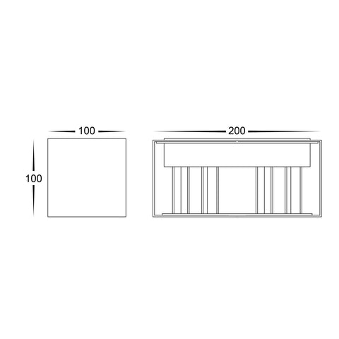 Versa White Square Up & Down Wall Light - HV36582T-WHT-SQ