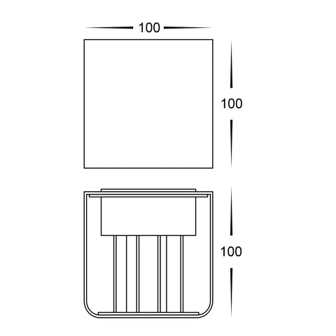 Versa White Square Up & Down Wall Light - HV36583T-WHT-SQ
