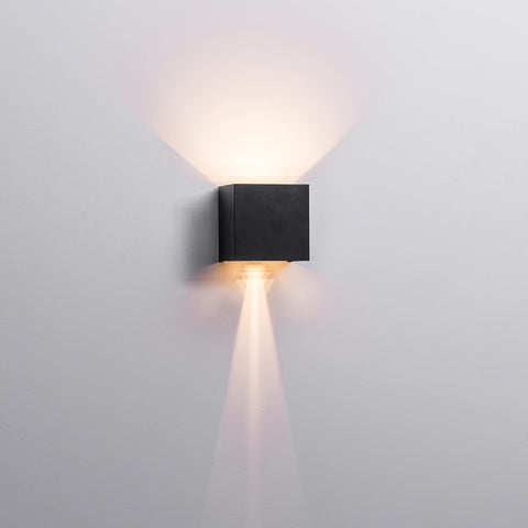 Versa Black Square Up & Down Wall Light - HV3658T-BLK-SQ