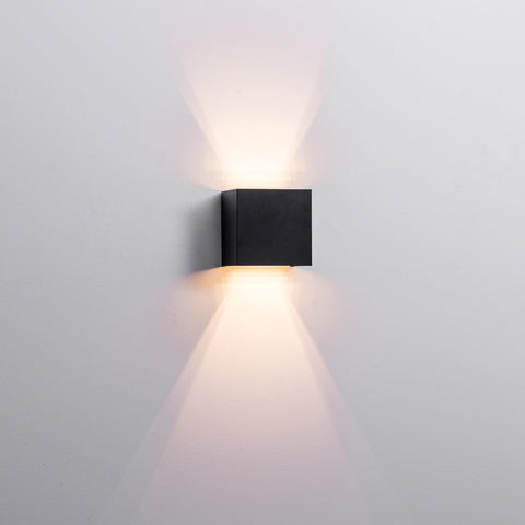 Versa Black Square Up & Down Wall Light - HV3658T-BLK-SQ