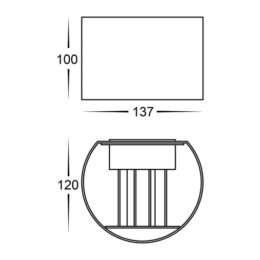 Versa Black Round Up & Down Wall Light - HV3658T-BLK-RND-12V