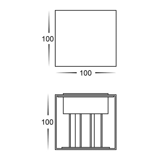 Versa Black Square Up & Down Wall Light - HV3658T-BLK-SQ