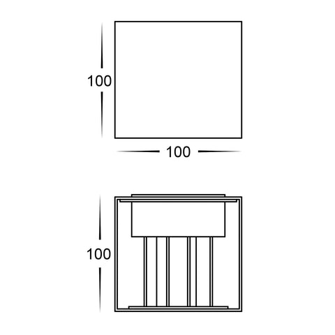 Versa Black Square Up & Down Wall Light - HV3658T-BLK-SQ