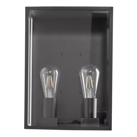 Bayside 316 Stainless Steel Black 2 Light Wall Light - HV36592W-BLK