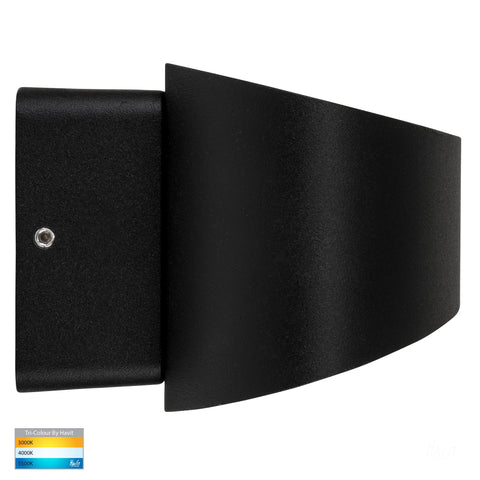 Luxe Black TRI Colour Up & Down LED Wall Light - HV3661T-BLK