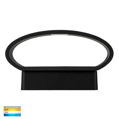 Luxe Black TRI Colour Up & Down LED Wall Light - HV3661T-BLK
