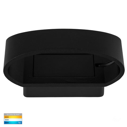 Luxe Black TRI Colour Up & Down LED Wall Light - HV3661T-BLK